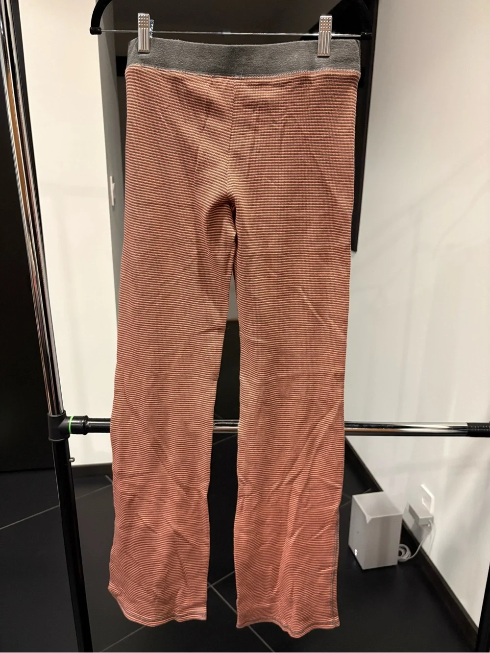 PINK Victoria's Secret Pink & Gray Striped Heart Pajama Pants